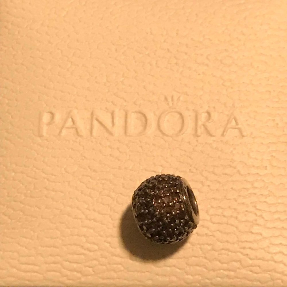 Pandora Authentic Brown Pave Lights Retired Charm - Picture 2 of 4